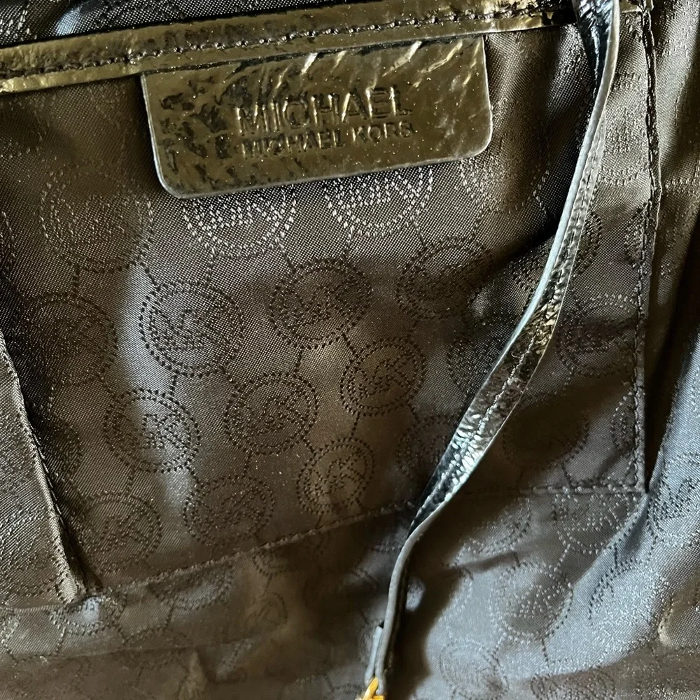 NWOT MICHAEL KORS HAMILTON BLACK LEATHER SHOULDER SATCHEL - Picture 9 of 13